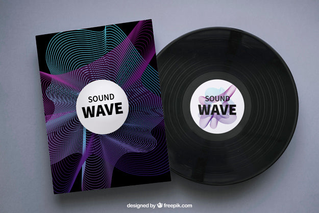 Free Vinyl And Brochure Mockup Psd