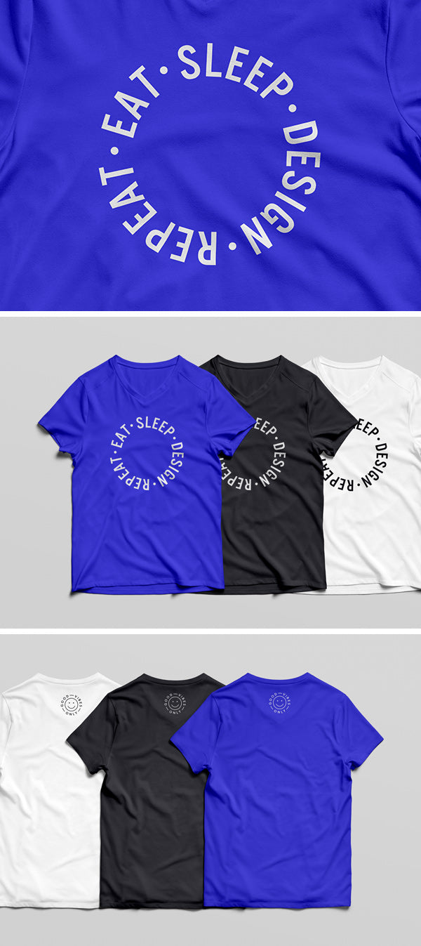 Free Highly Detailed V-Neck T-Shirt MockUp PSD