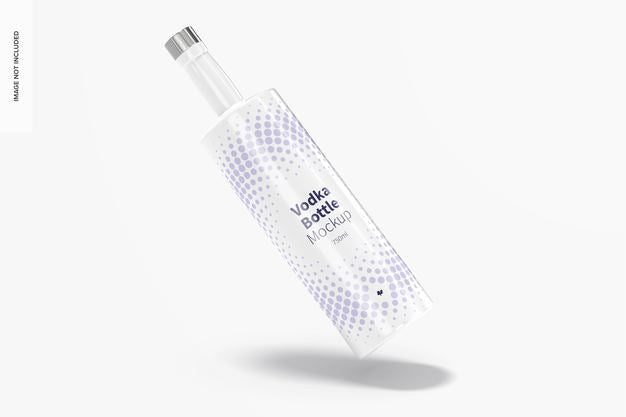 Free Vodka Bottle Mockup Floating Psd