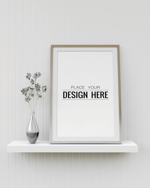 Free Wall Art Mockup, Canvas Frame In Living Room Psd