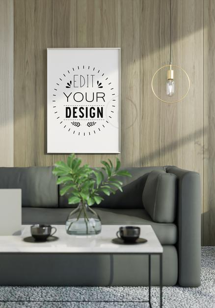 Free Wall Art Mockup, Canvas Or Picture Frame In Living Room Psd