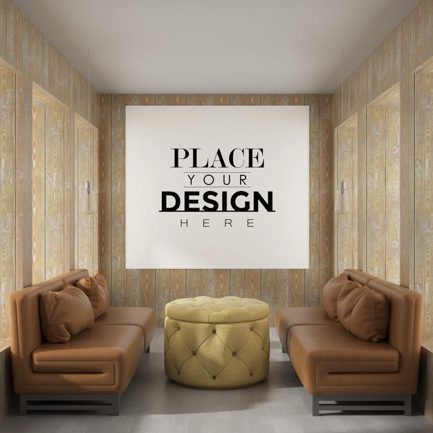 Free Wall Art Or Picture Frame In Living Room Mockup Psd