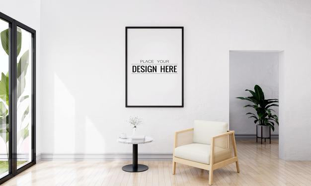 Free Wall Art Or Picture Frame In Living Room Mockup Psd