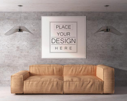 Free Wall Art Or Picture Frame In Living Room Mockup Psd