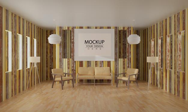 Free Wall Art Or Picture Frame In Living Room Mockup Psd