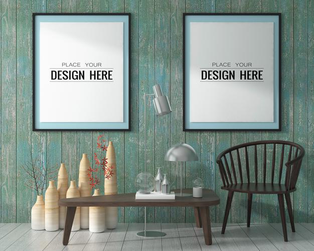 Free Wall Art Or Picture Frame In Living Room Mockup Psd