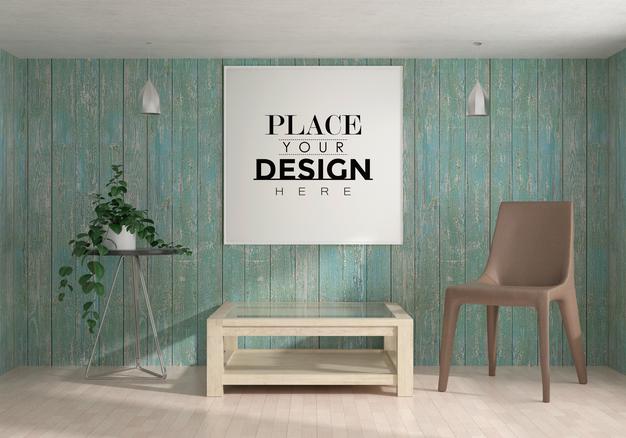 Free Wall Art Or Picture Frame In Living Room Mockup Psd