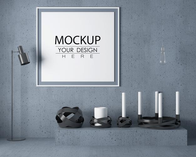 Free Wall Art Or Picture Frame In Living Room Mockup Psd