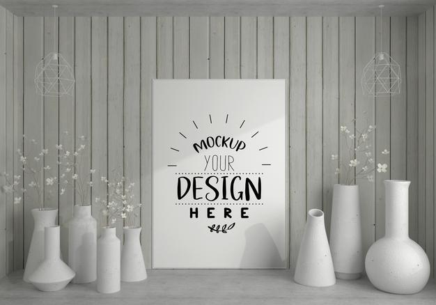 Free Wall Art Or Picture Frame In Living Room Mockup Psd