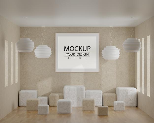 Free Wall Art Or Picture Frame In Living Room Mockup Psd