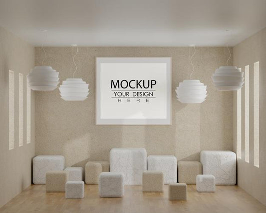 Free Wall Art Or Picture Frame In Living Room Mockup Psd