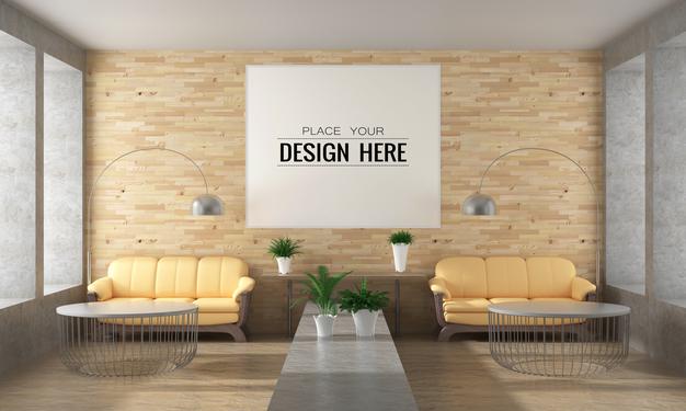 Free Wall Art Or Picture Frame In Living Room Mockup Psd