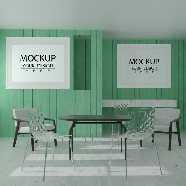 Free Wall Art Or Picture Frame In Modern Restaurant Mockup Psd