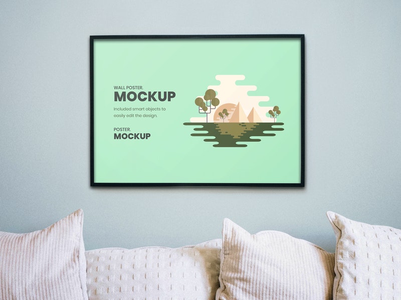 Free Wall Artwork Psd Mockup