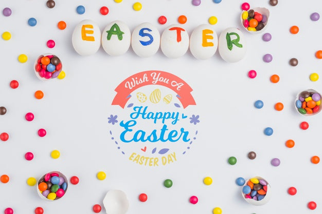 Free Wall Mockup Easter Concept Psd