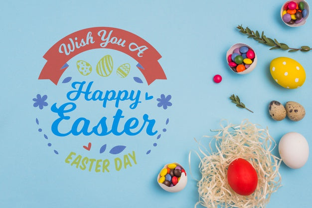 Free Wall Mockup Easter Concept Psd