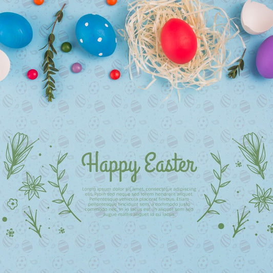 Free Wall Mockup Easter Concept Psd