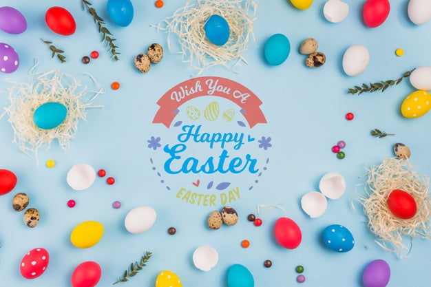 Free Wall Mockup Easter Concept Psd