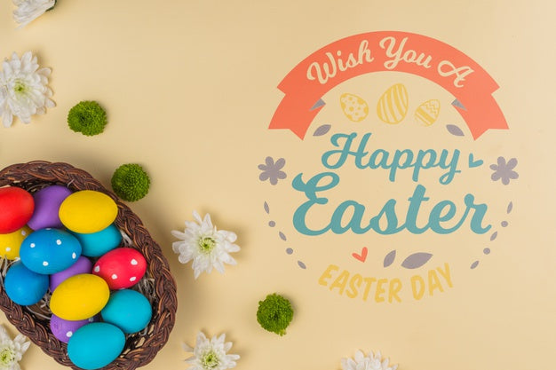 Free Wall Mockup Easter Concept Psd