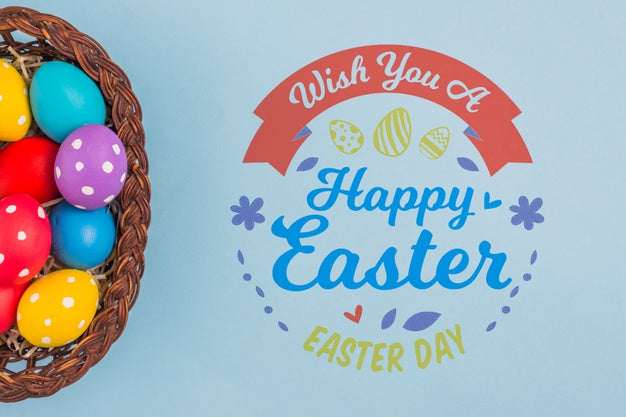 Free Wall Mockup Easter Concept Psd