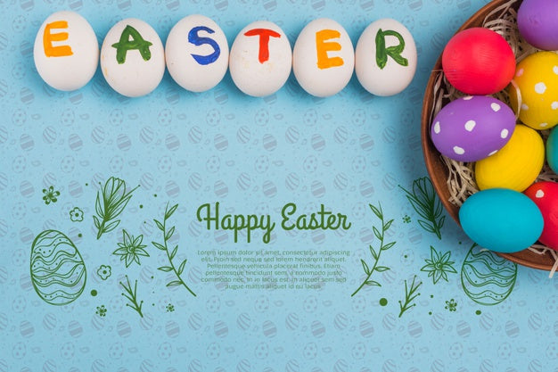 Free Wall Mockup Easter Concept Psd