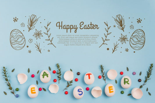 Free Wall Mockup Easter Concept Psd