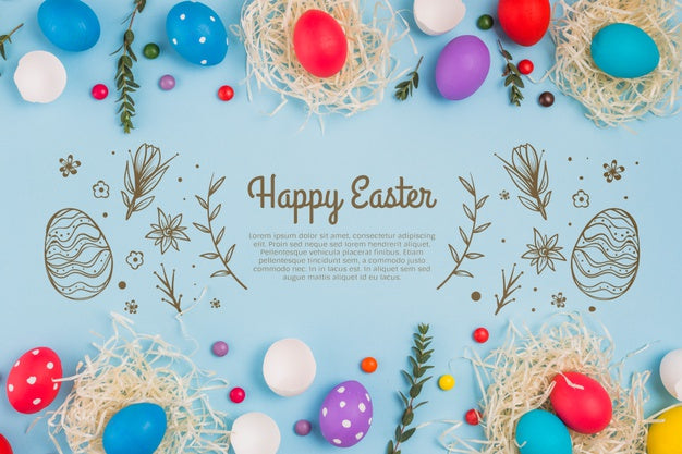 Free Wall Mockup Easter Concept Psd