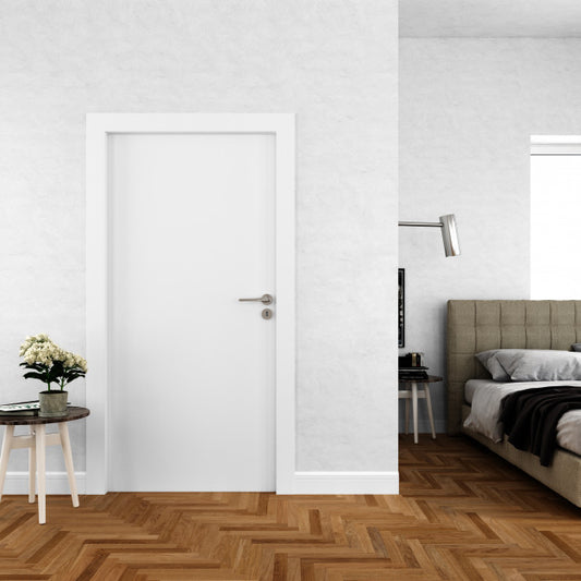 Free Wall With Blank Door Mockup Psd