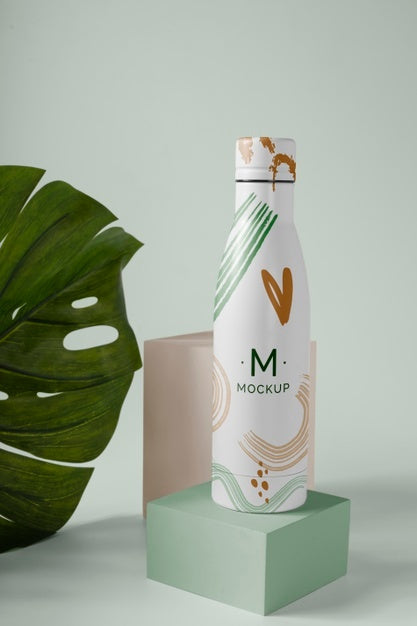 Free Water Drop Bottle Mockup Design Psd