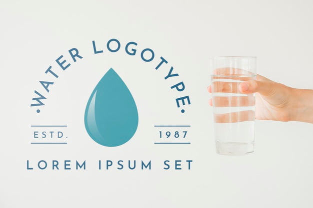 Free Water Logo Mockup On Copyspace Psd