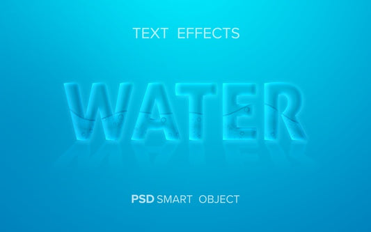 Free Water Text Effect Mock-Up Psd