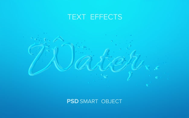 Free Water Text Effect Mock-Up Psd