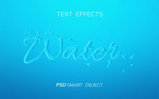 Free Water Text Effect Mock-Up Psd