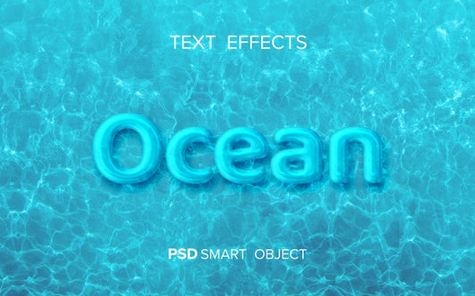 Free Water Text Effect Mock-Up Psd