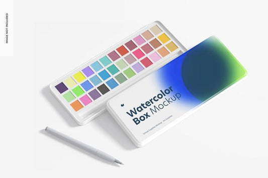 Free Watercolor Boxes Mockup Psd