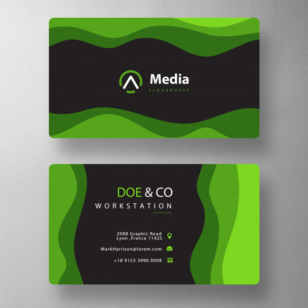 Free Wave Shape Visit Card Psd