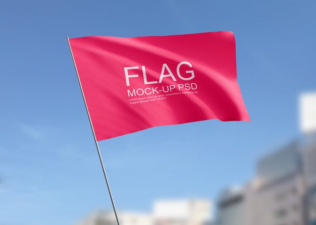 Free Waving Flag Mockup Psd