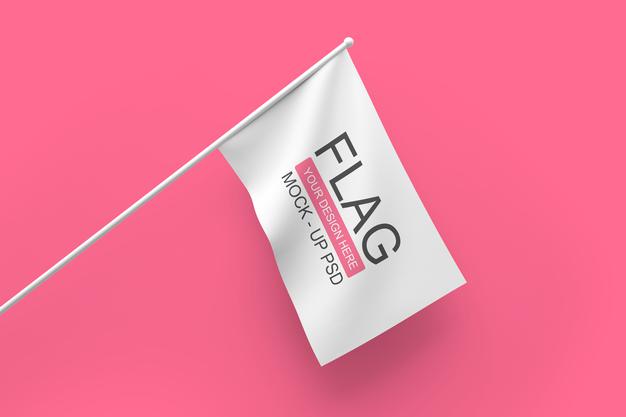 Free Waving Flag Mockup Psd