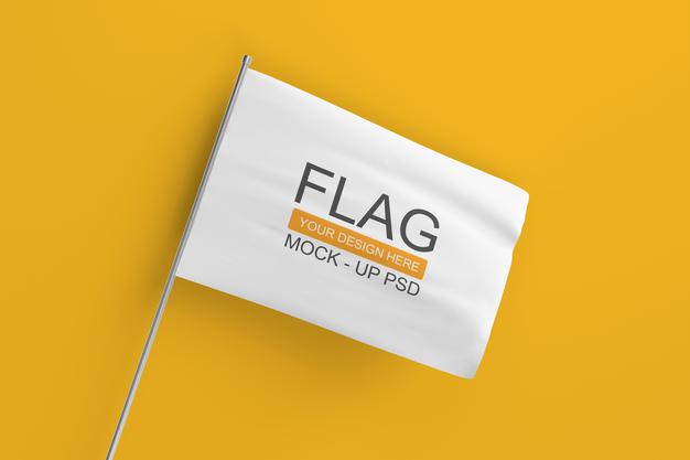 Free Waving Flag Mockup Psd