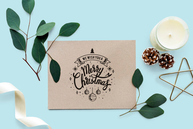 Free We Wish You A Merry Christmas Card Mockup Psd