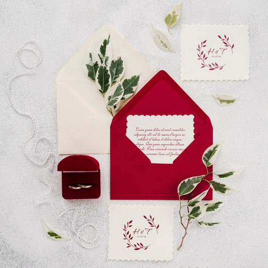 Free Wedding Concept Mock-Up Invitation Psd