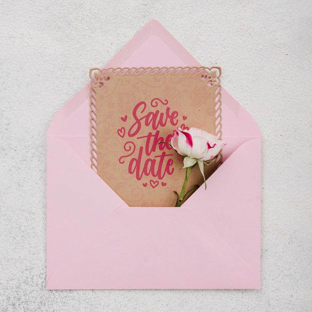 Free Wedding Concept Mock-Up Invitation Psd