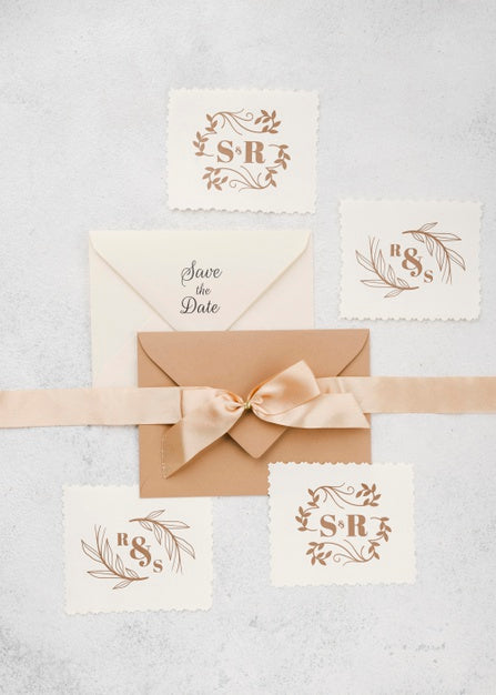 Free Wedding Concept Mock-Up Ribbon Psd