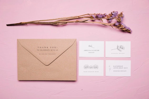 Free Wedding Envelope Style Mock-Up Psd