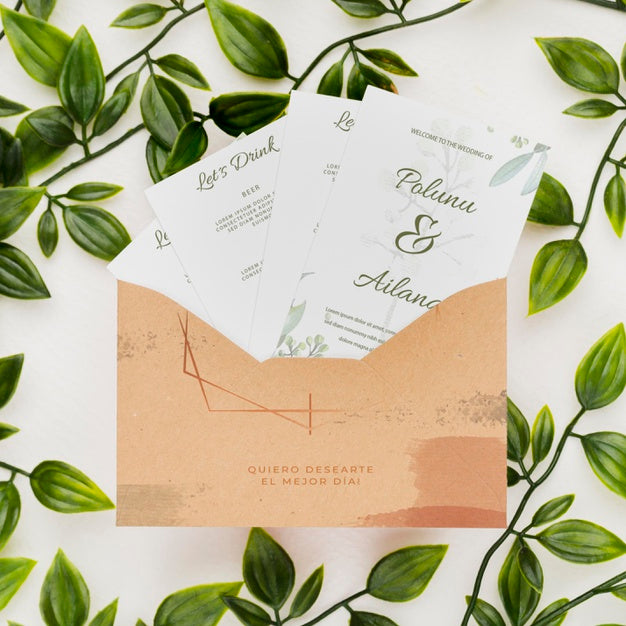 Free Wedding Invitation Concept Mock-Up Psd