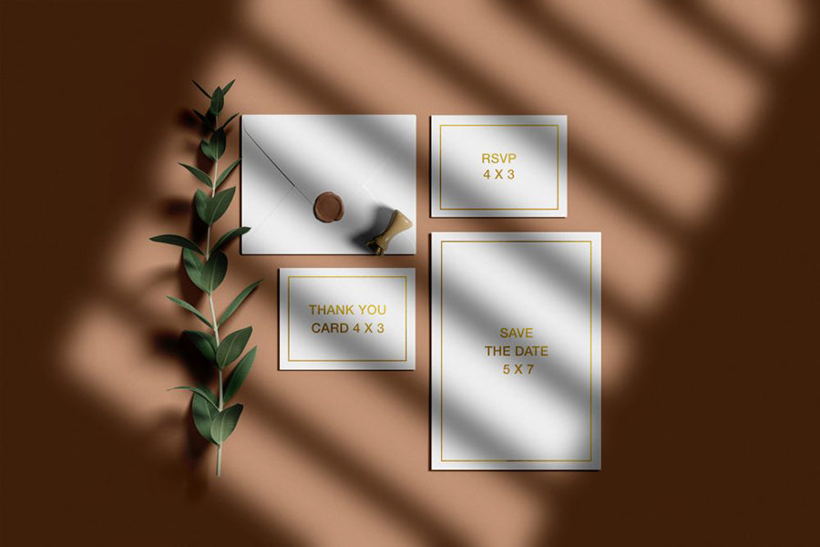 Free Wedding Invitation Suite Mockup