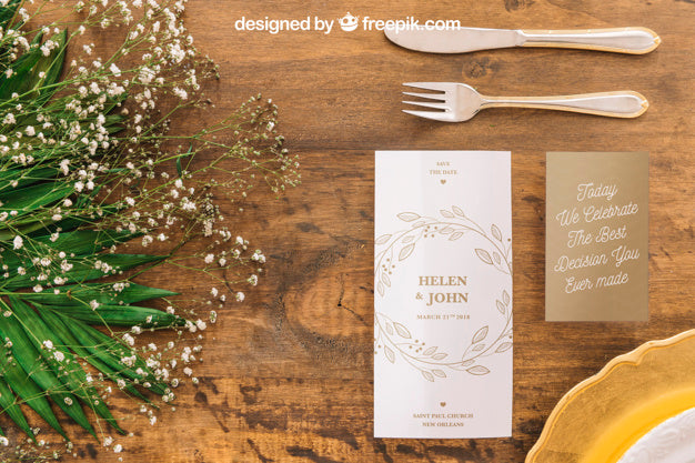 Free Wedding Menu Mockup Psd