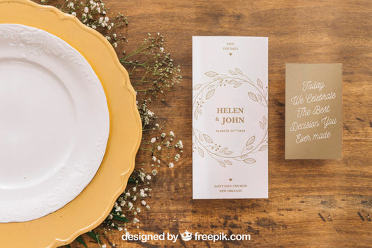 Free Wedding Menu Mockup Psd