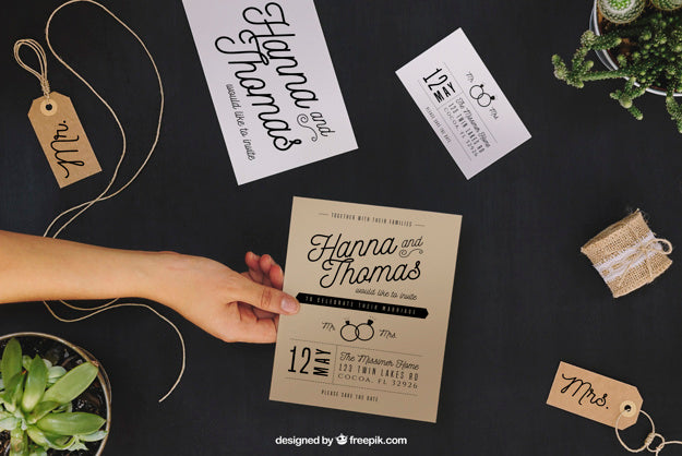 Free Wedding Mockup With Arm Psd