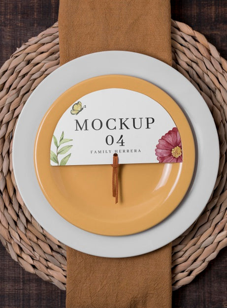 Free Wedding Still Life Mockup With Table Number Design Psd